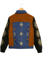 The Voice Reba McEntire Embroidered Suede Denim Jacket - Image 4